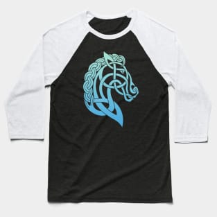 Celtic Horse Teal & Aqua Blend Baseball T-Shirt